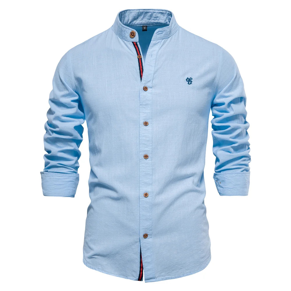 Chemise de bureau slim fit - Col mandarin